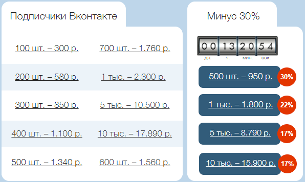 Купить подписчиков Вконтакте