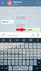 Сообщение в Telegram